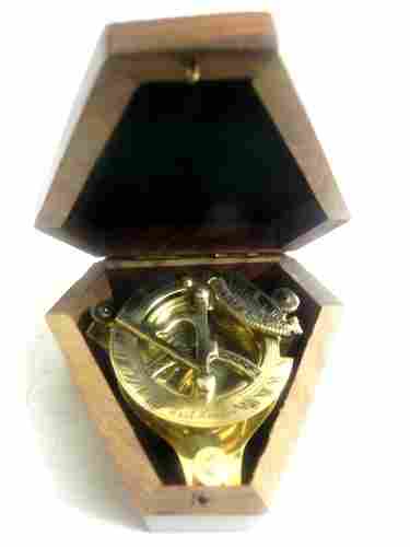 3 Inches Brass Sundial Compass With Box