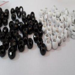 Howlite And Black Spinel Beads