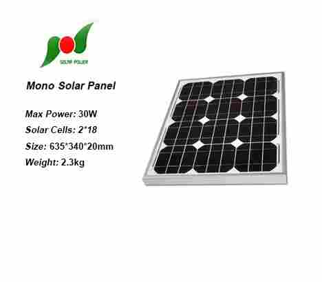 30W 18V Mono Silicone Solar Panel For Small Power System
