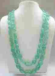 Emerald Long Plain Beads
