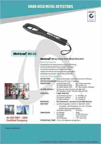 Handheld Metal Detector (MD-03)