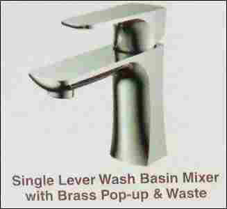 Single Lever Wash Basin Mixers With Brass Pop Up And Waste
