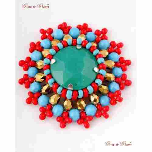 Fashion Brooches With Multicoloured Stoned