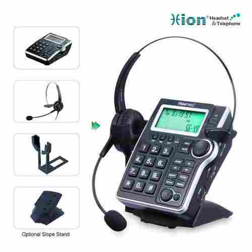 Call Center Caller ID Telephone Dial Pad With Monaural Headset (DT-30)