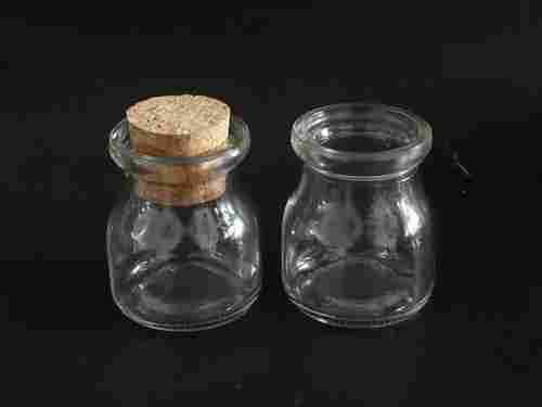 Glass Pudding Bottles With Cork Or Plastic Lid
