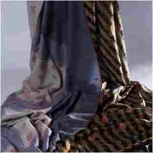 Check And Stripes Embroidered Pashmina Shawls