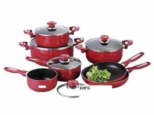 Non Stick Aluminum Cookware Set With Glass Lid