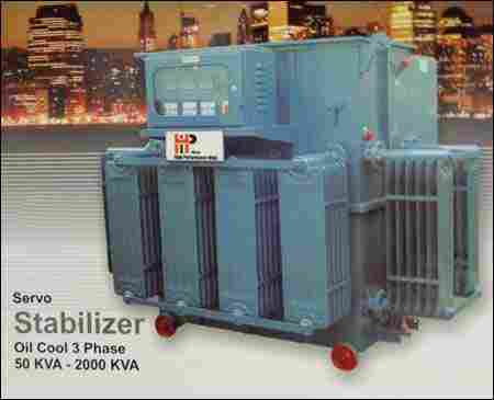 Three Phase Oil Cooled Servo Voltage Stabilizer 50 To 2000 Kva