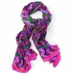 Ladies Abstract Pink Scarfs