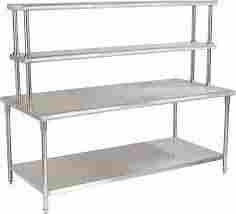 Stainless Steel Working Table with Overhead Shelf