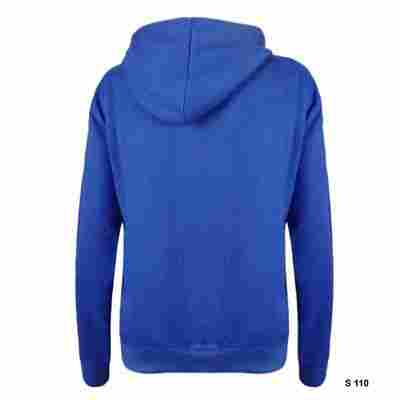 Men Blue Plain Hood Sweatshirts