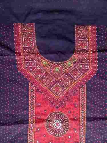 Nepthol Print With Pure Hand Work Suit Fabric