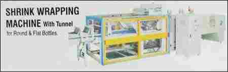 Shrink Wrapping Machine With Tunnel For Round And Flat Bottles