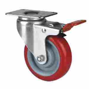 Red PU Castor Wheel