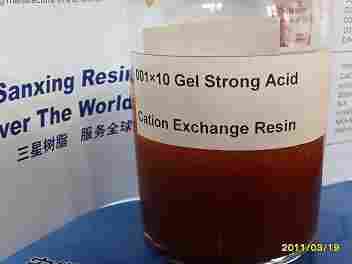 001A 10 Styrene Series Gel Strong Acid Cation Resin