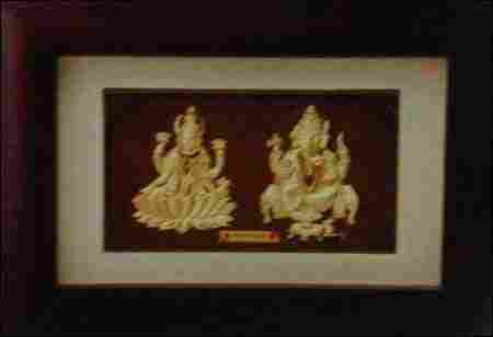 Golden Mini (Solid) Laxmi Ganesh Pair
