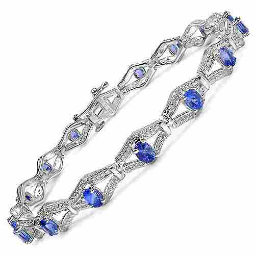 Genuine Tanzanite .925 Sterling Silver Bracelet