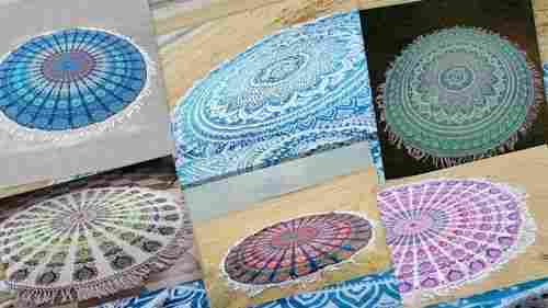 Round Tapestry Wall Decorative Yoga Mat Beach Throw Towel 