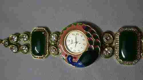 Mayur Dial Handmade Kundan Bracelet Watches