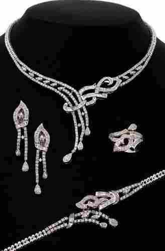 Imitation Diamond Necklace Set And Bracelets