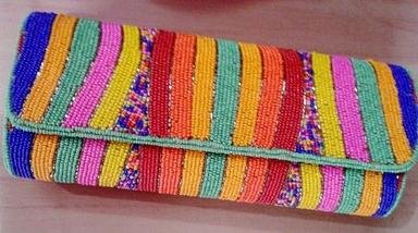 Multicolor Bead Work Clutch Bag