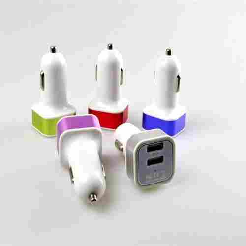 Alloy Square Dual USB Car Charger 2.1A