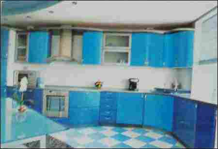 Blue Chrome Modular Kitchen