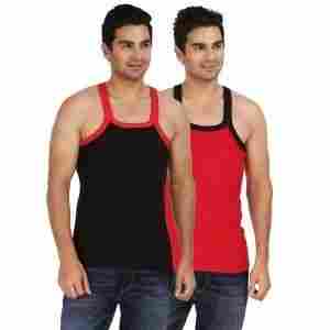 Gym Cotton Black And Red Vest