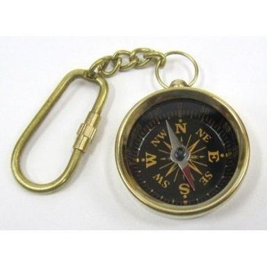 Beautiful Brass Compass Keychain