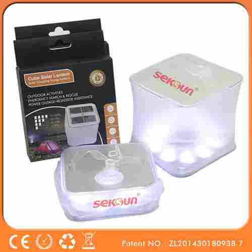 Waterproof PVC Outdoor Camping Cube Inflatable Solar Lantern