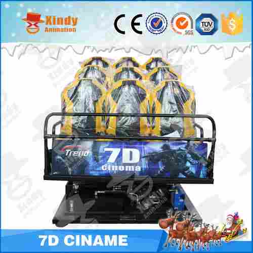 7D Interactive Motion Cinema With Shooting Guns Hydraulic CE