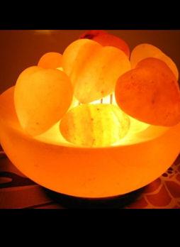 Himalayan Bowl Salt Lamp Heart Shape