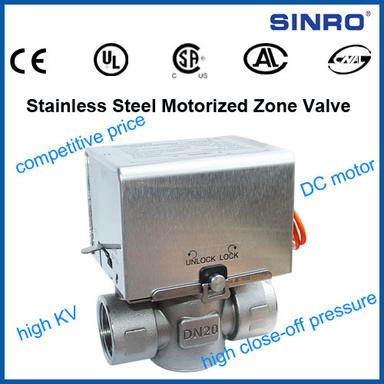 Stainless Steel Motorized Zone Valve With Capacitor Return