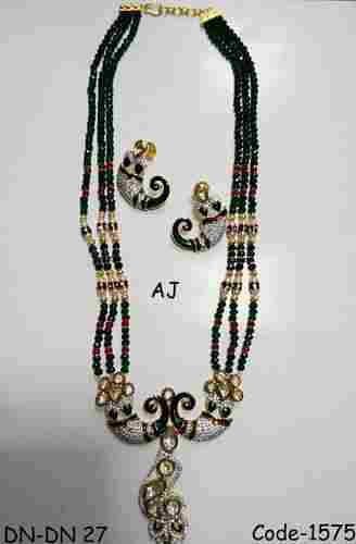 AD Necklace With Fancy Mala