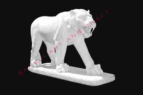 White Marble Tiger Statue