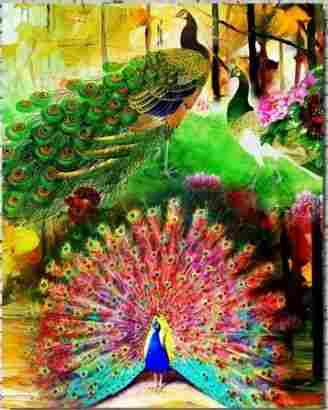 Dancing Peacocks Painting