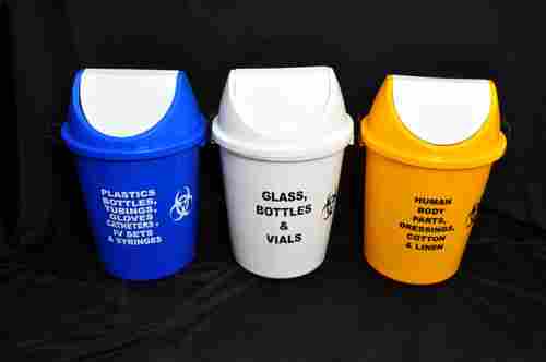 Plastic Waste Dustbins With Swing Lid