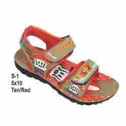 Kids Sandals (Tan And Red)