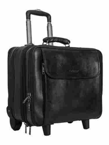 Laptop Trolley Overnight 2 Wheel Genuine Leather Travel Executive Briefcase Bags