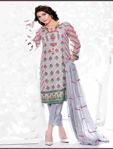 Pink Georgette Party Wear Straight Suit