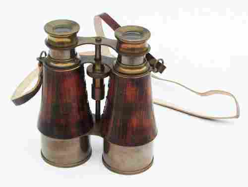 Binoculars Leather Sheathed Antique Brown Finish