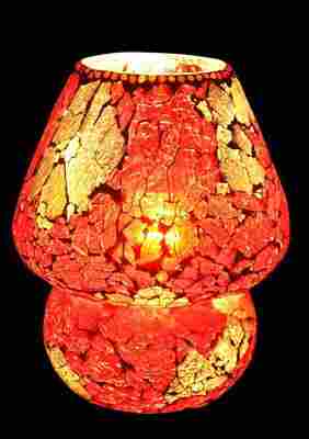 Red Tuffon Table Glass Lamp