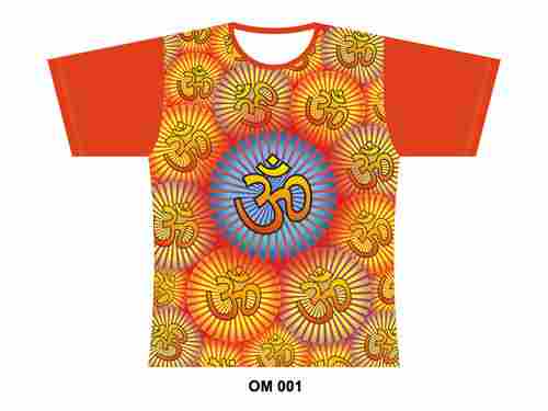 Om Printed Orange T-Shirts