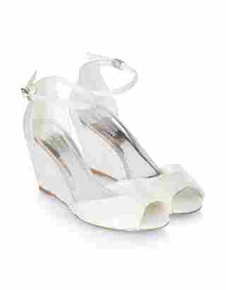 Amber Lace Bridal Wedge Sandal