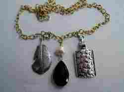 Contemporary Bezel Black Onyx Necklace