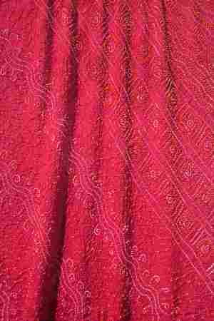 Crepe Silk Bandhani Saree In Red