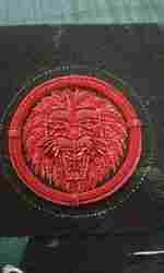 Red Bullion Lion Face Badge