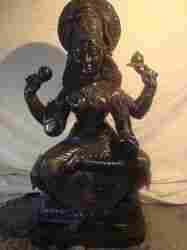 Devi Chamunda Black Granite Stone Statue 