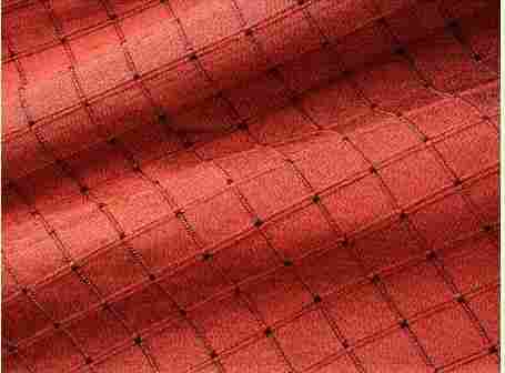 Dupion Noil Checks Silk Fabric