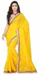 Yellow Color Georgette Saree